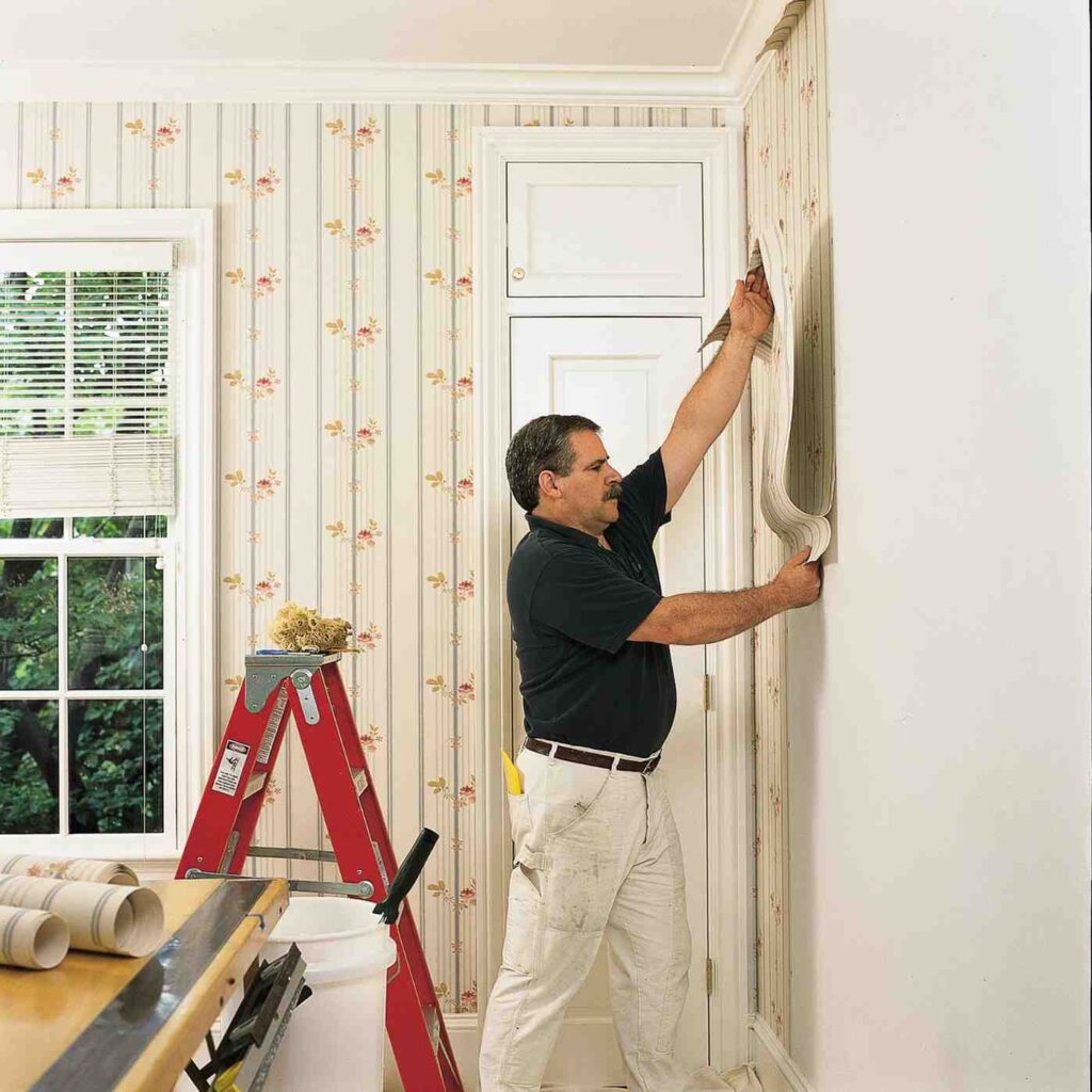bedroom wallpaper fixing